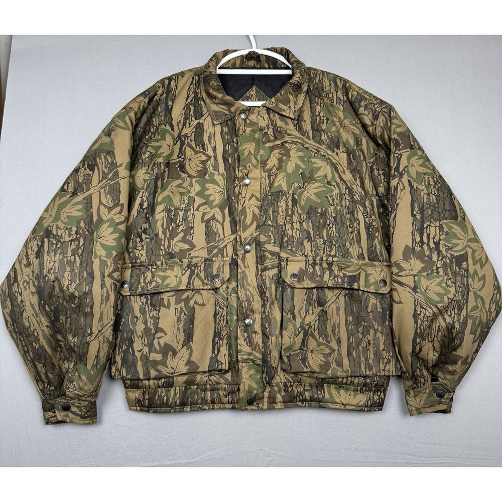 Vintage Trebark Camo Jacket Mens Large Insulated Hunting Coat Gorpcore 90s Y2k
